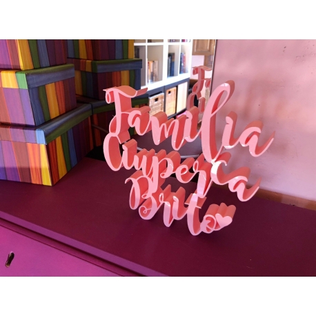 Letras con Familia personalizada de mesa