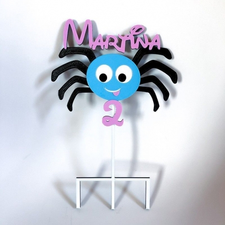 Topper de cumpleaños con araña infantil