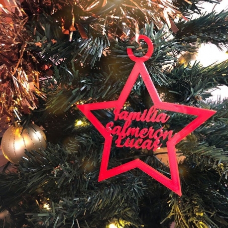 Adorno de estrella para árbol de Navidad personalizado